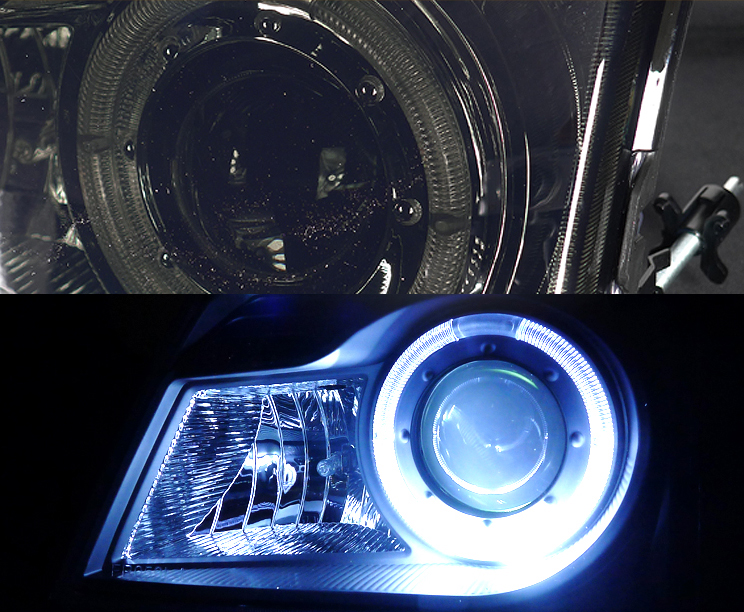 HID Xenon + 9800 Ford Ranger Angel Eye Halo Projector Headlights Chrome